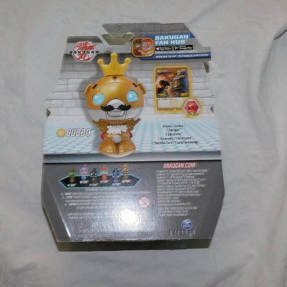 Bakugan Gold King Cubbo Figure Card BakuCore Transforming Crown Brown Yellow NEW - Picture 3 of 3